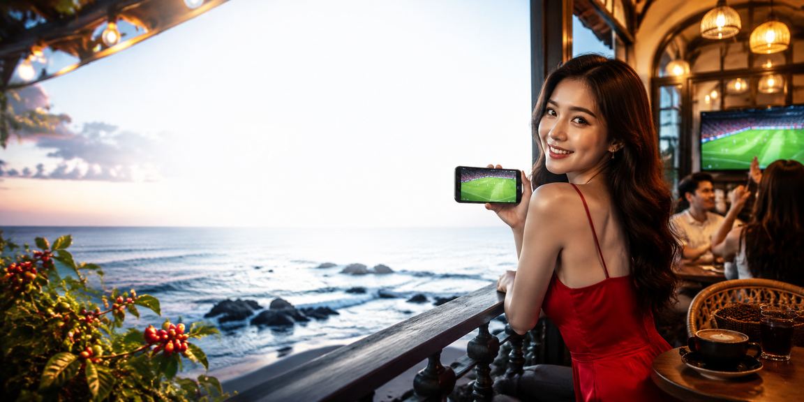 Người dùng xem kèo bóng đá và nhâm nhi cà phê đặc sản Buôn Ma Thuột
